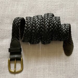 NEW Black Woven Braided Leather Boho Western Unisex Adjustable Belt Size L NWOT